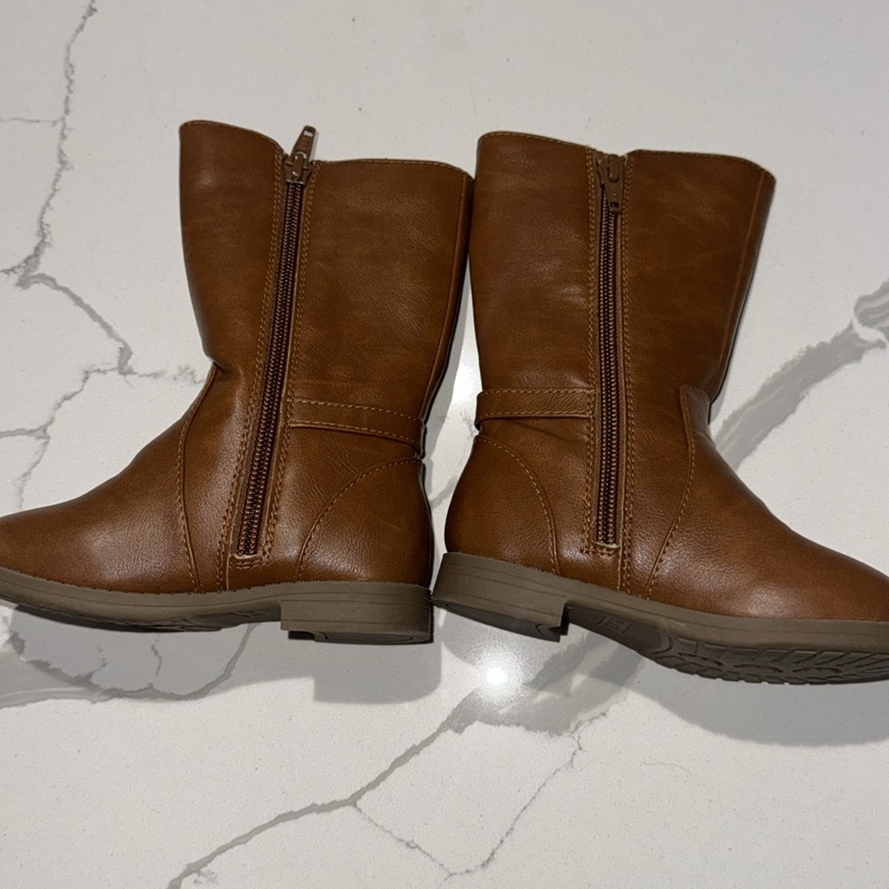 Children’s Place Girls Brown Boots 7 Zip Up NWOT - Picture 3 of 5